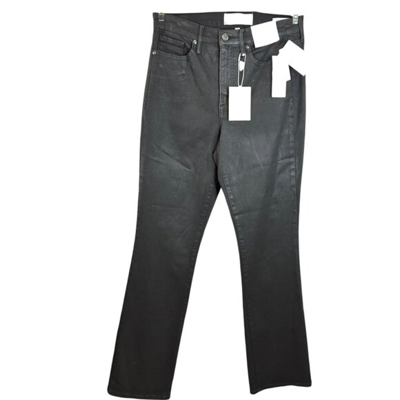 Sam Edelman Penny Bootcut Black Coated Jeans Size 29 NWT High Rise Stretch Denim - Picture 2 of 8